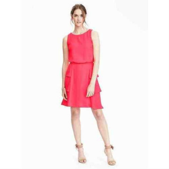 Banana Republic Dresses & Skirts - [Banana Republic] Pink Tiered Ruffle Skirt Dress